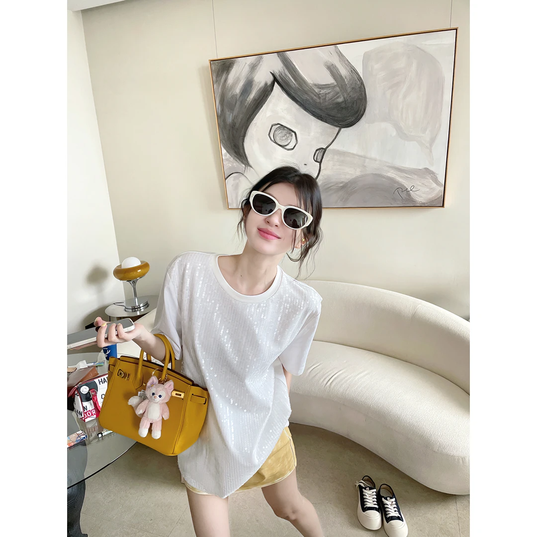 FORNI x YOYO  细闪Tee 闪闪惹人爱亮片装饰T恤出游情侣短袖