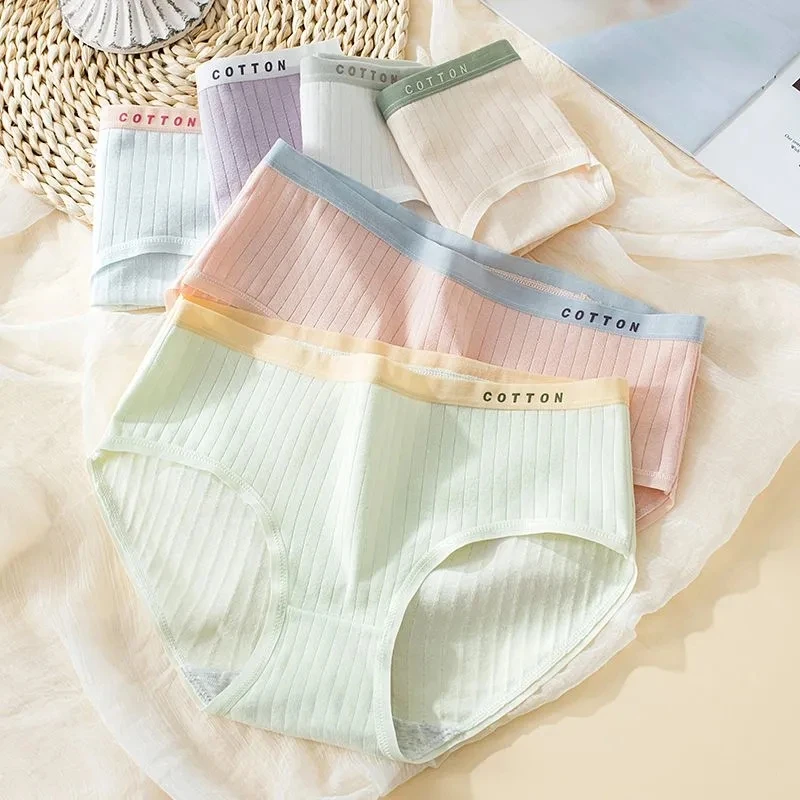5条内裤女棉无痕日系甜美可爱中腰大码棉抗菌裆三角女士学生
