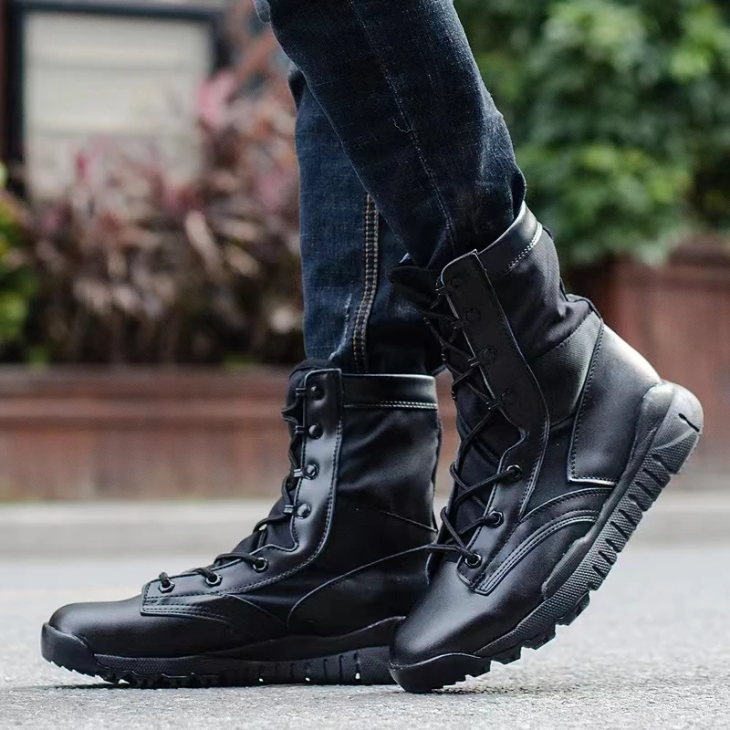2022新款马丁靴新式CQB作战靴战术靴厚底透气超轻高帮户外男靴