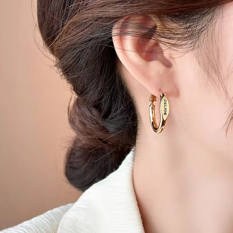 铜合金耳饰 法式休闲金属风-简约百搭小众耳环142