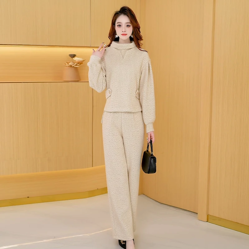 【两件套】时尚修身气质洋气休闲收腰显瘦减龄百搭女装套裤