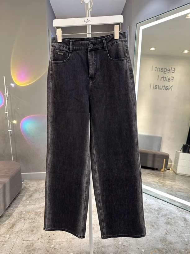 专柜2024秋款沉檀灰牛仔裤1F8251031