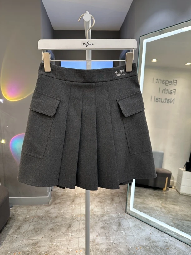 专柜2024秋款沉檀灰短裙1F8242531