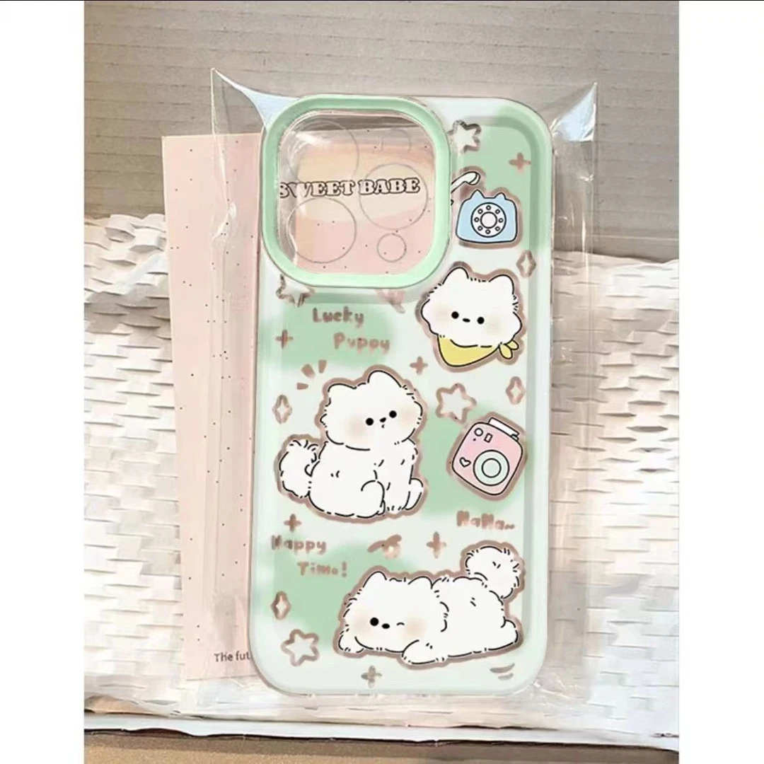 晕染小狗适用苹果15/14手机壳iphone13pro12女11小米oppo华为vivo