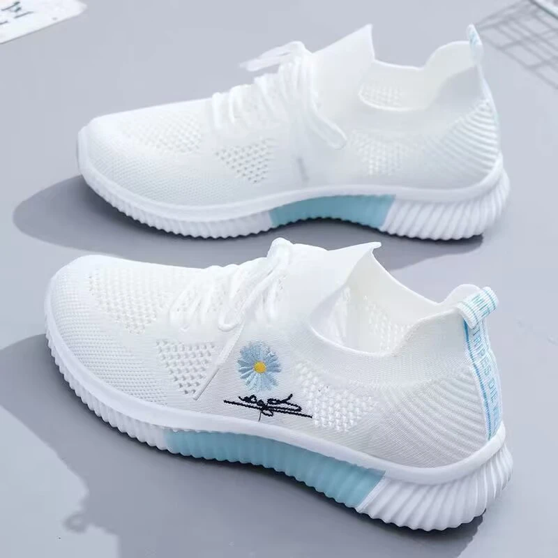 春夏女鞋205新款网面透气软底舒适小白鞋时尚百搭镂空运动休闲鞋