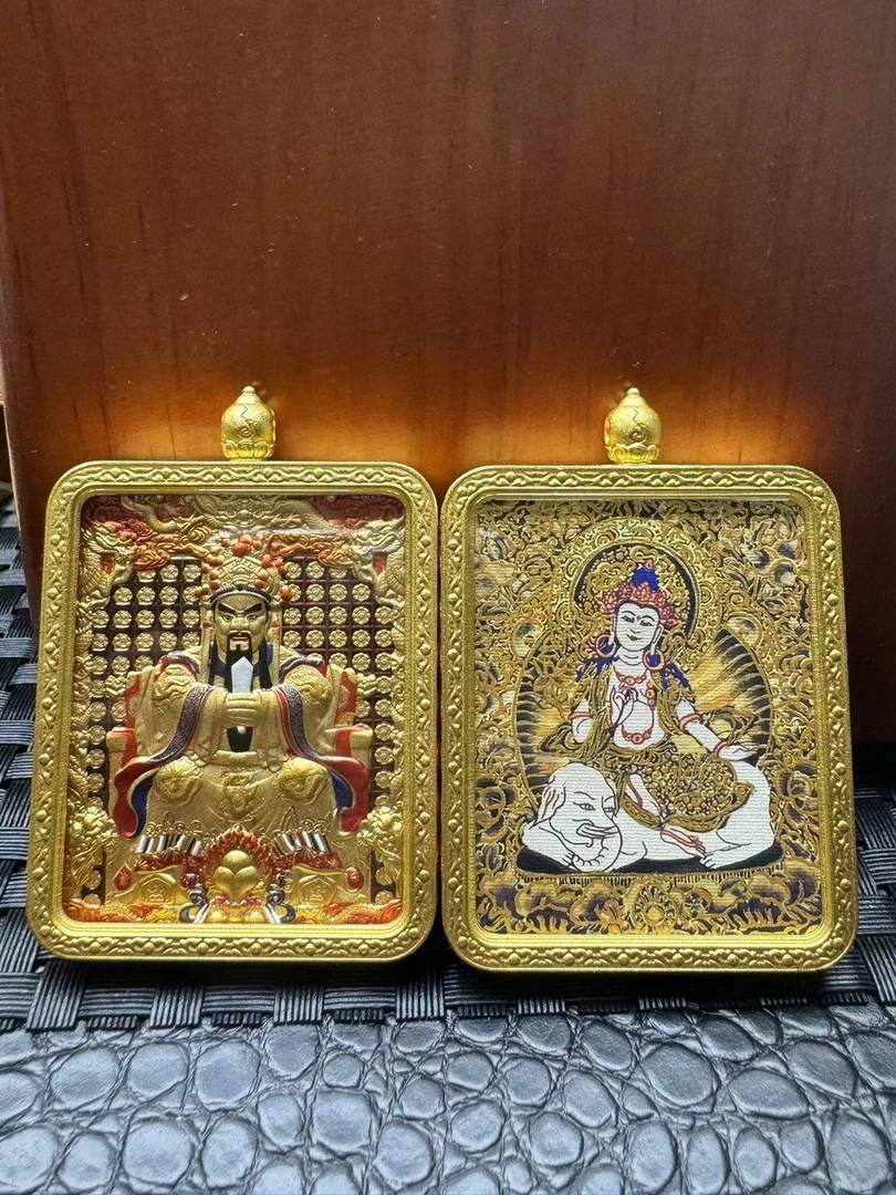 生肖双面黑金款【鏡覌甄选】热贡 画风 随身 携带 唐卡 藏传 文化