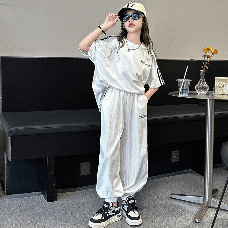 女童夏季新款韩版时髦休闲高级感宽松运动套装