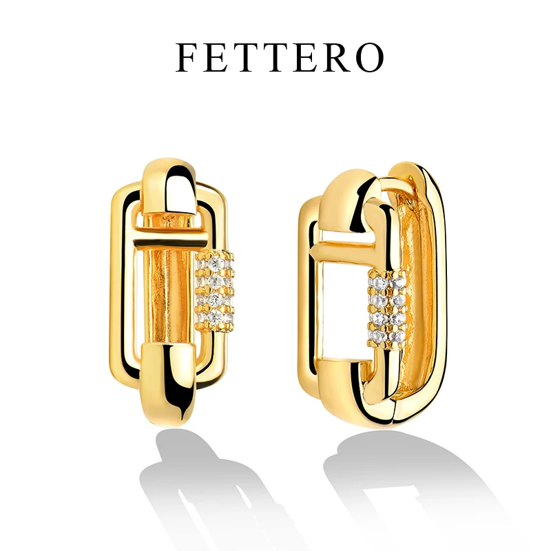 fettero 铜合金耳饰 【O形锁口耳环】简约轻奢时尚个性小众女耳饰