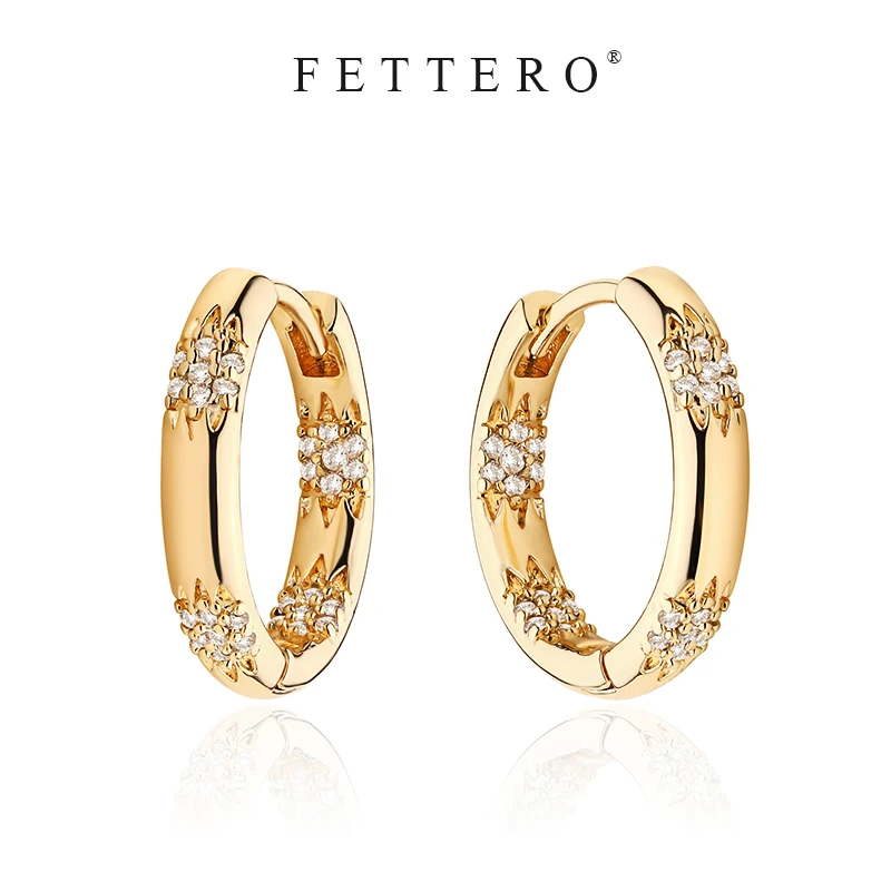 fettero 铜合金耳饰 【金色4朵梅花耳环】气质时尚百搭小众镶钻