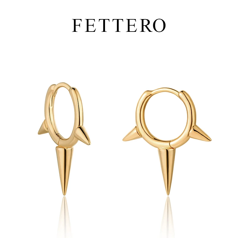 fettero 铜合金耳饰 【金色大刺尖耳环】气质百搭小众简约个性