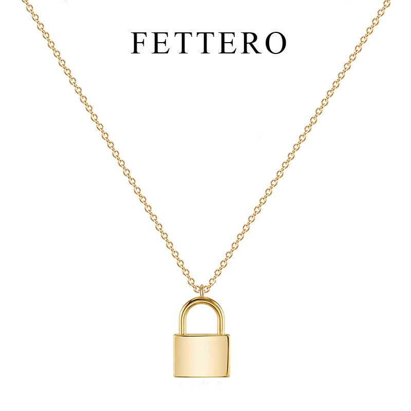 fettero 铜合金项链 【小锁项链】时尚百搭锁骨链