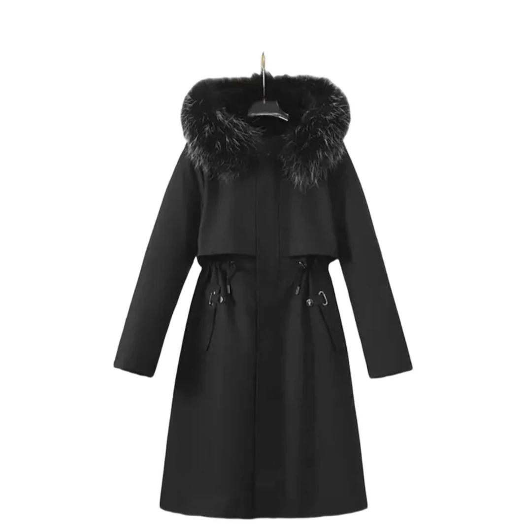 2023秋冬新女款时尚气质真毛加厚保暖毛袖可拆卸派长休闲女士