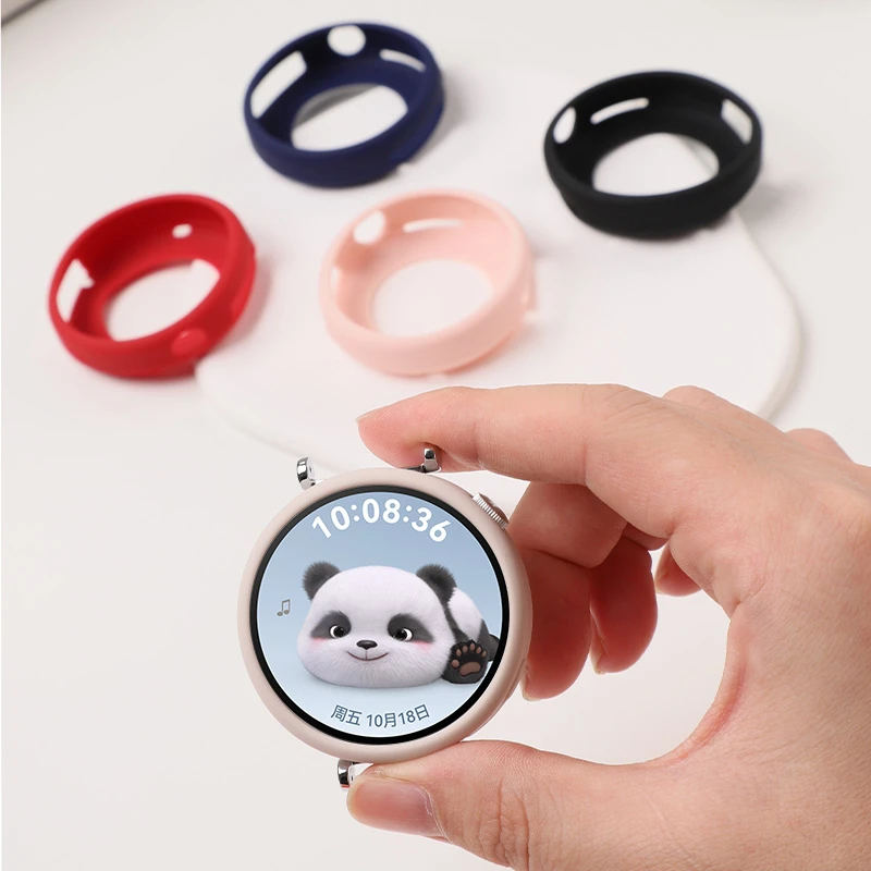 适用华为watch gt5保护套gt4女款41mm半包硅胶套纯色时尚可爱表套