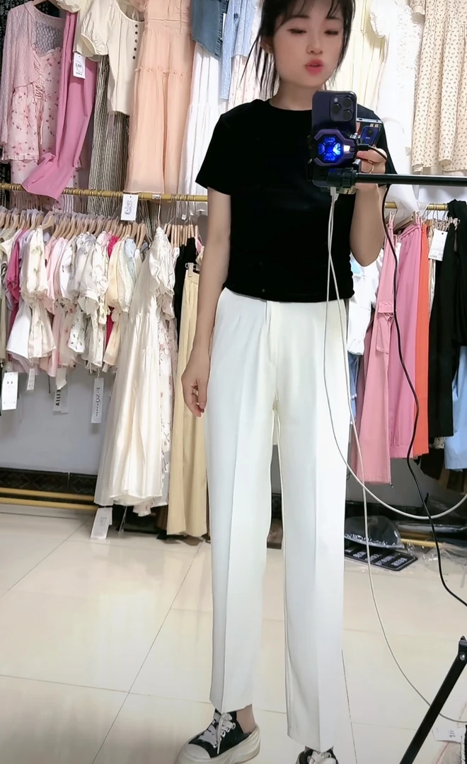 二琴家高腰西装裤女夏季薄款2024新款垂感胖妹妹九分显瘦烟管裤