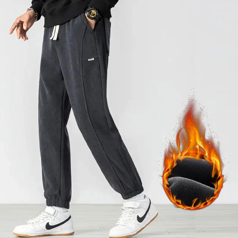 热卖 -男女同款秋冬博澳棉休闲裤加绒加厚百搭宽松休闲裤外穿保暖