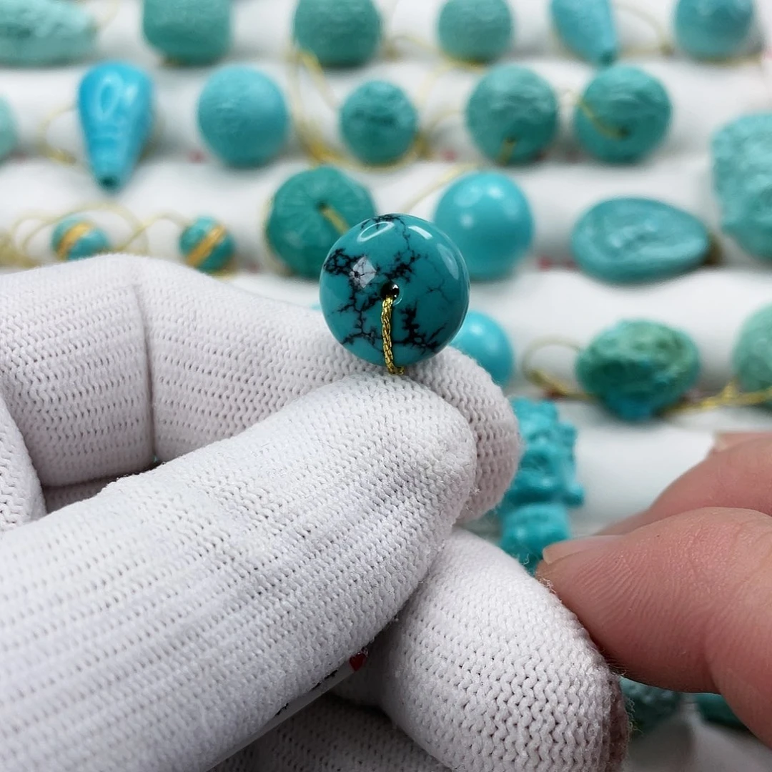 绿松石车挂未镶嵌直径14.4