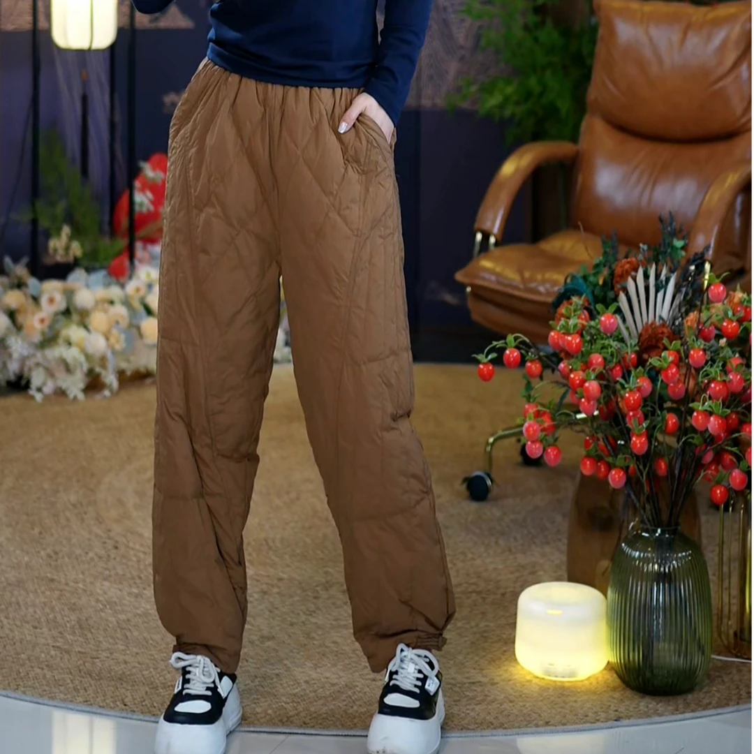 断码处理！超舒服菱格鹅绒裤 保暖舒适透气百搭显瘦