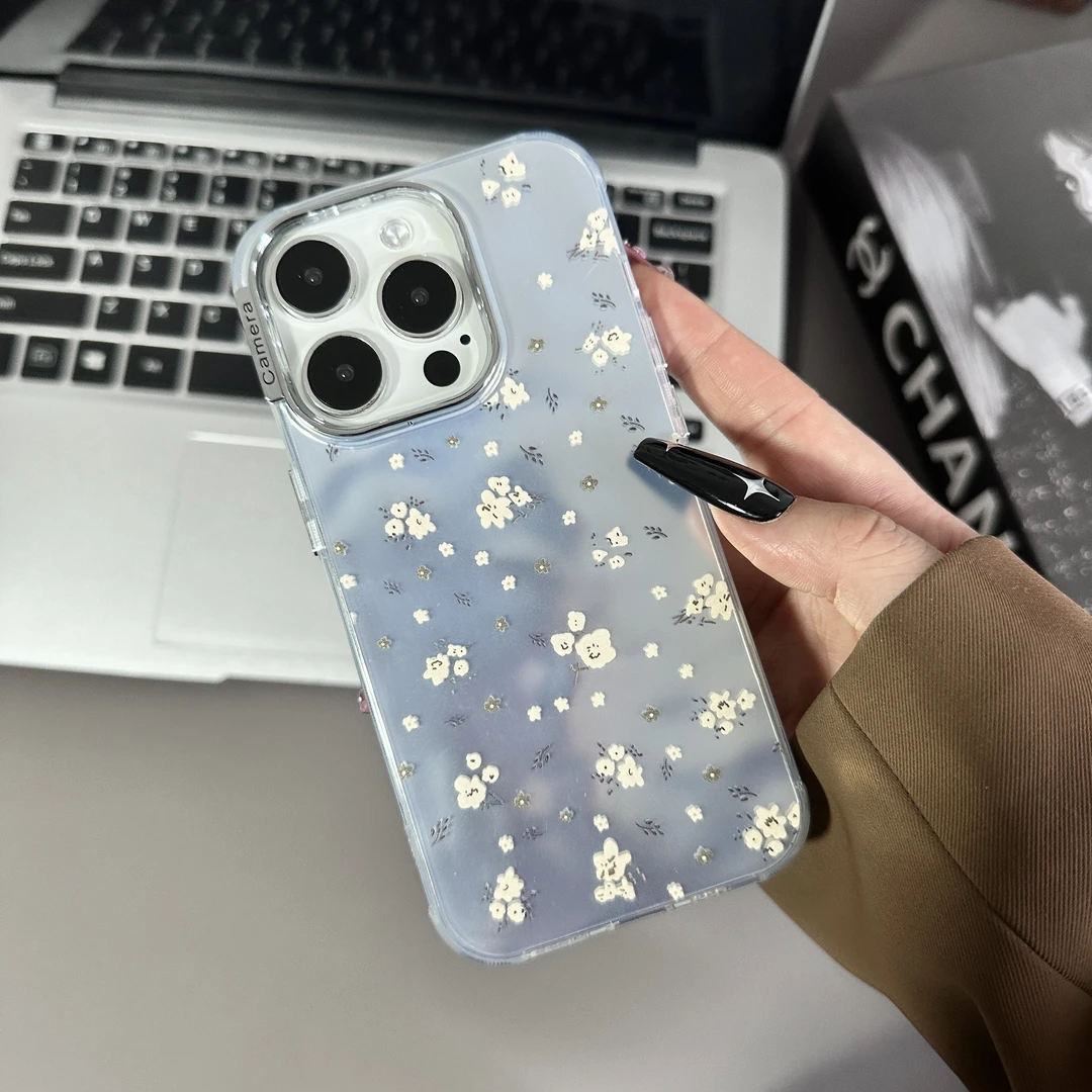 高级立体褶皱满屏碎花适用苹果/华为小米/OPPO/VIVO一加手机壳