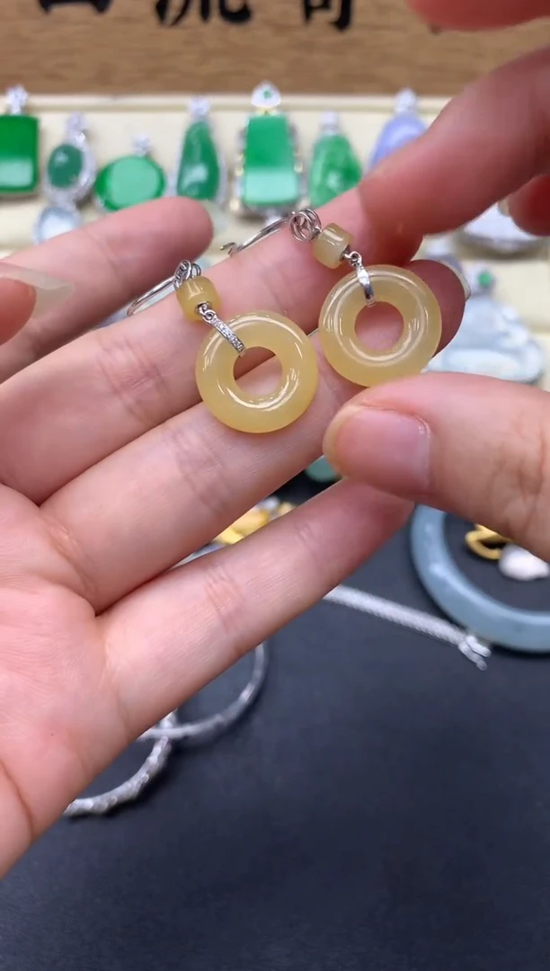 【闪购商品】翡翠耳饰18K金镶嵌446-多人