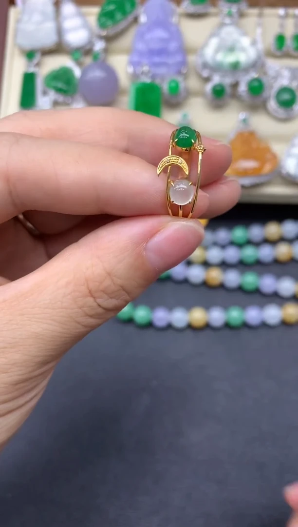 【闪购商品】翡翠戒指18K金镶嵌135-多人