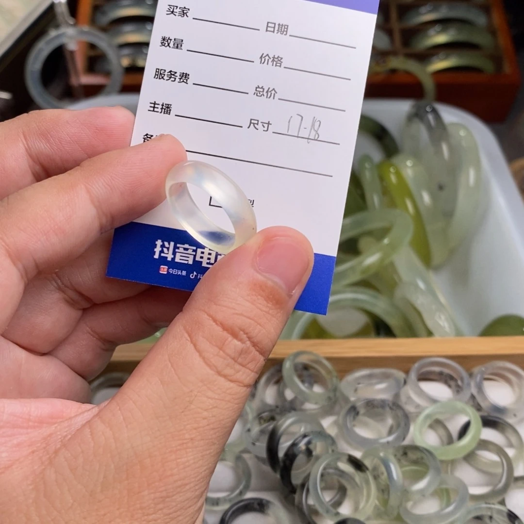 蛇纹石玉戒指未镶嵌y*圆