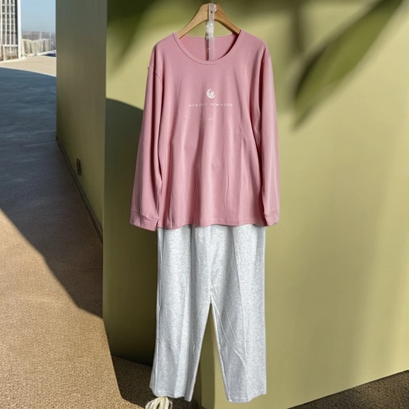 DEL  春秋款圆领全棉女家居睡衣套装T8205219