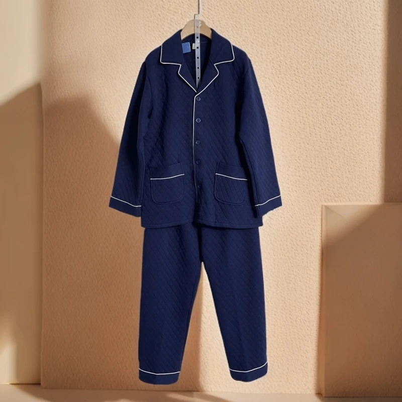 DEL  冬款加厚小翻领男家居睡衣套装F985115