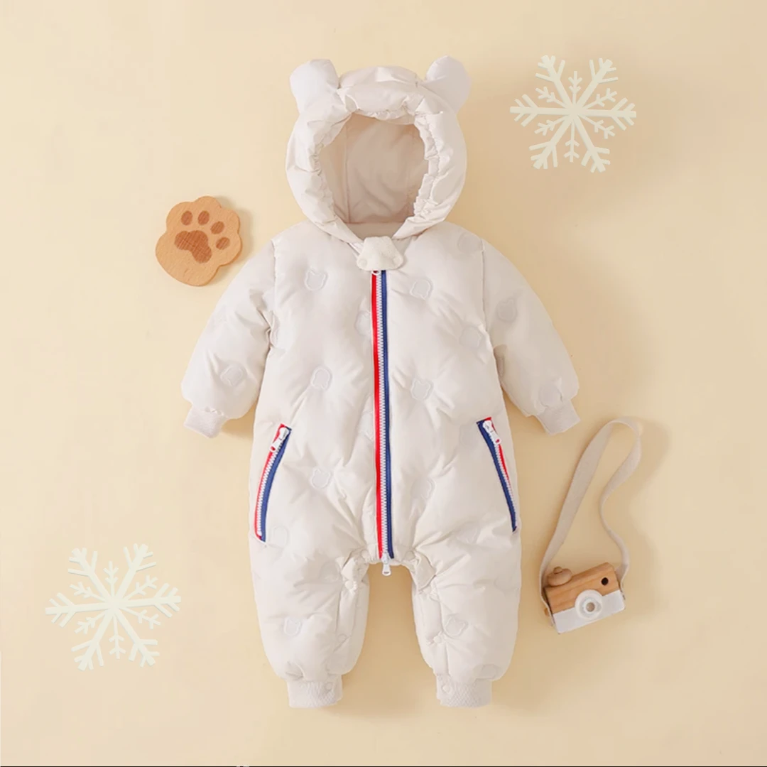 婴儿羽绒服连体衣男童宝宝加厚抱衣儿童爬服冬装新款婴幼儿保暖