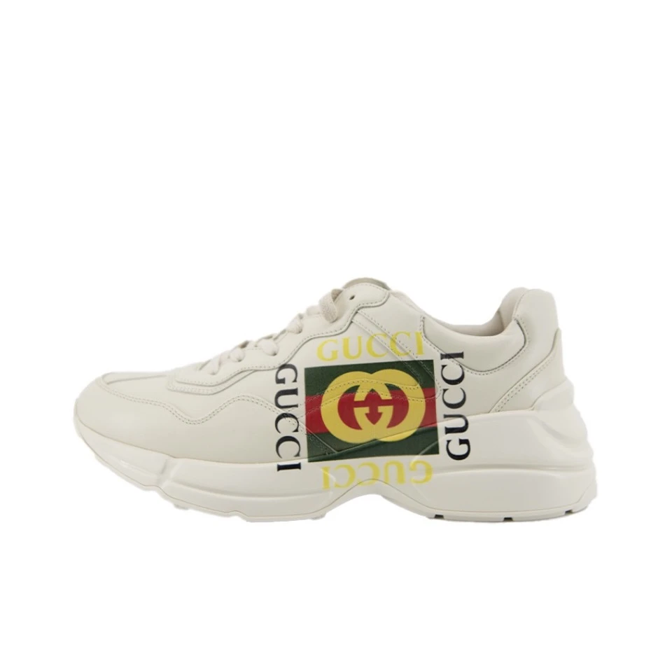 41全新未使用Gucci/古驰时尚休闲方块Logo老爹鞋