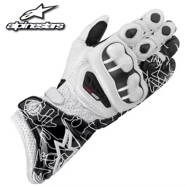 新款 国产意大利GP-PRO摩托车长款真皮骑行手套赛车手套冬季保暖