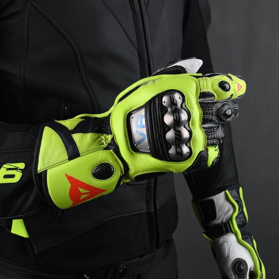 国产VR46 FULL METAL 6 罗西摩托机车钛合金竞技赛车长款骑行手套