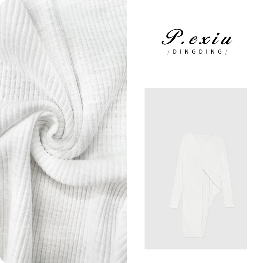 PanYiXiu/潘依绣不规则慵懒风斜摆开叉气质中长款T恤 WH00161