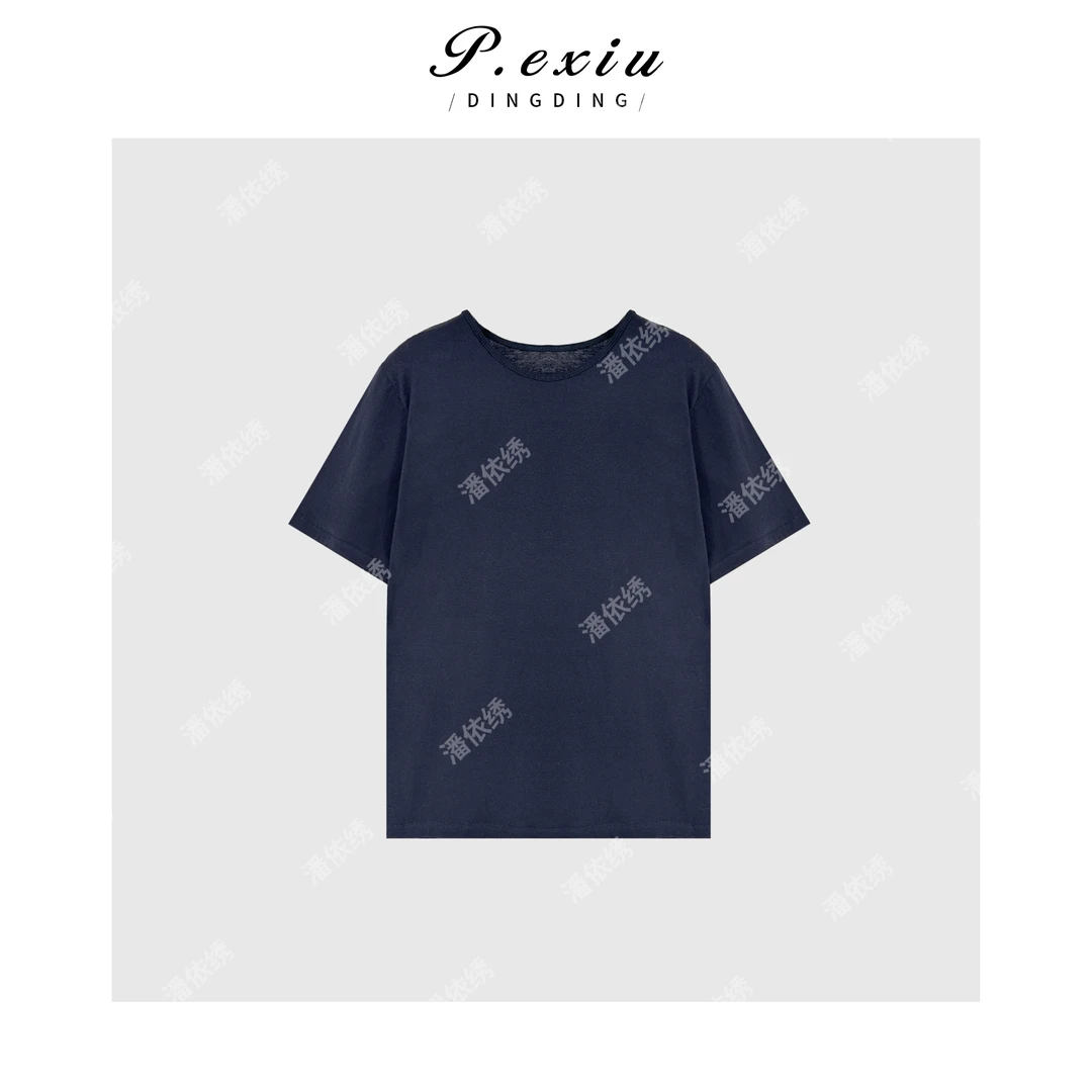 PanYiXiu/潘依绣100%棉软糯精工简约百搭短袖T恤 WH00163