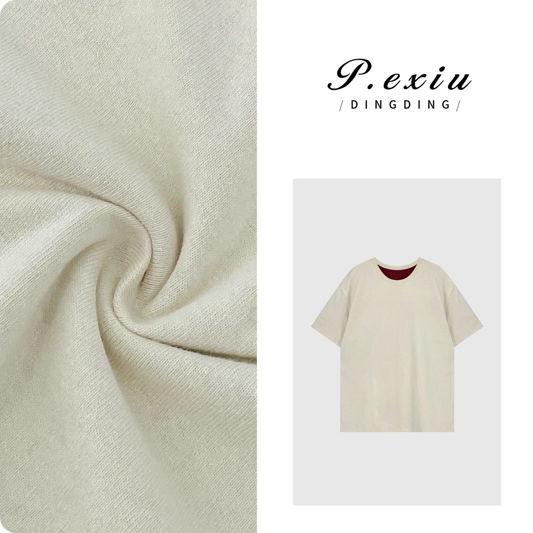 PanYiXiu/潘依绣100%棉极简风撞色设计百搭短袖T恤 W-61770