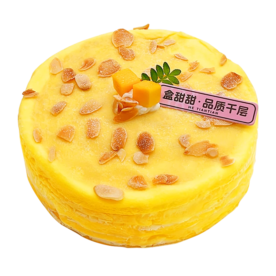 榴芒千层蛋糕(4人份,6英寸直径约15cm高约5.5cm)