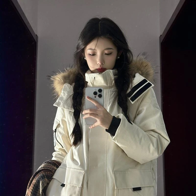 工装棉服女2025年冬季新款设计感小众oversize加厚显瘦派克服棉衣