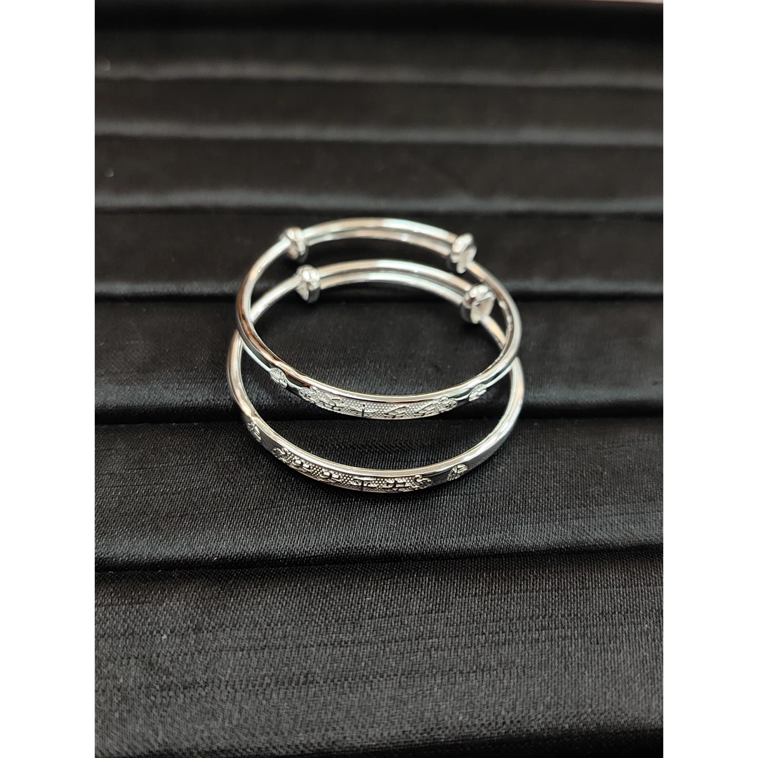 足银银制品 足银岁岁平安童镯(多样性一对发货)