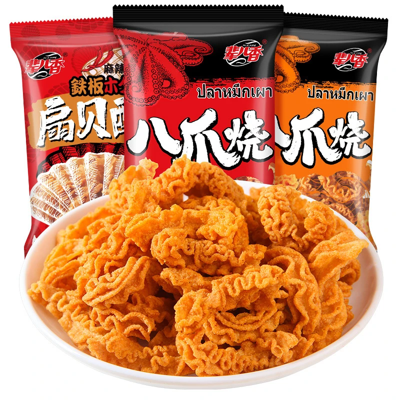【新疆西藏包邮】 八爪烧麻辣味46g食品休闲小零食酱爆肉味锅巴