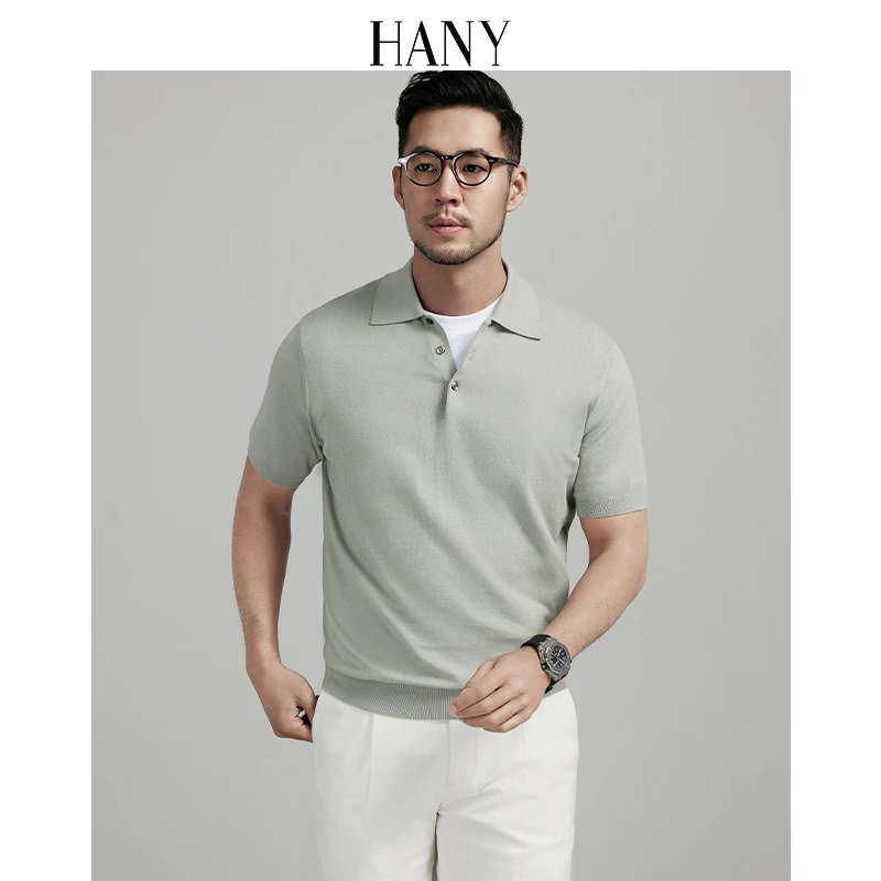HANY【PIMA棉】汉尼polo衫男商务高级短袖t恤休闲秋季男生男款