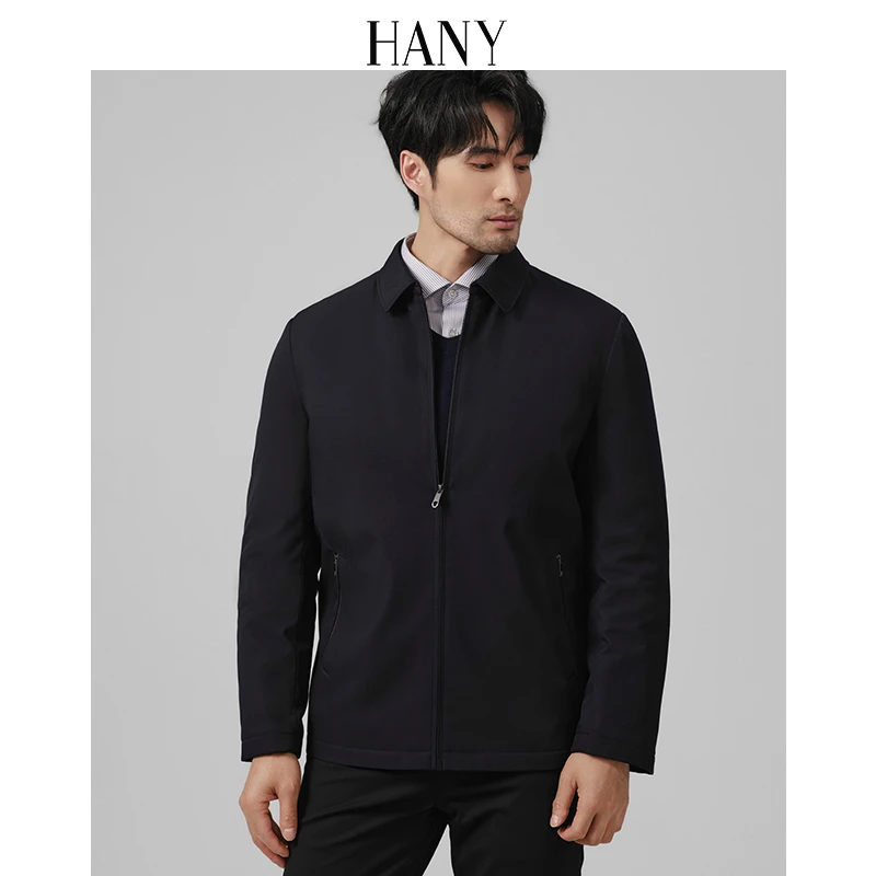 HANY【加厚保暖行政夹克】男士商务通勤翻领防风休闲保暖外套秋冬季