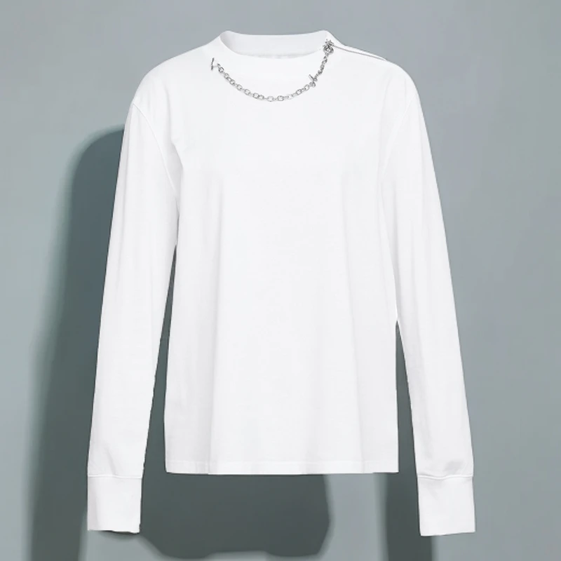 阿玛施新款品质女装专柜正品春季链条宽松长袖卫阿玛施长袖t恤