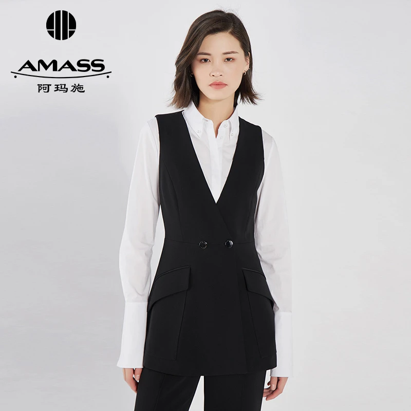 AMASS阿玛施 无袖西装马甲外套显瘦气质洋气阿玛施马甲