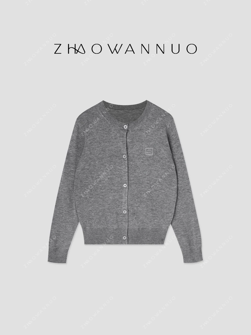 ZHAO WANNUO |  24早秋软糯笑脸薄款毛衣针织开衫NN0218