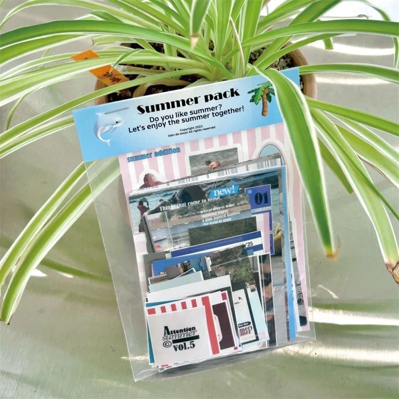 韩国daindemoon同款Summer贴纸包夏日主题手帐拼贴素材包拍照道具