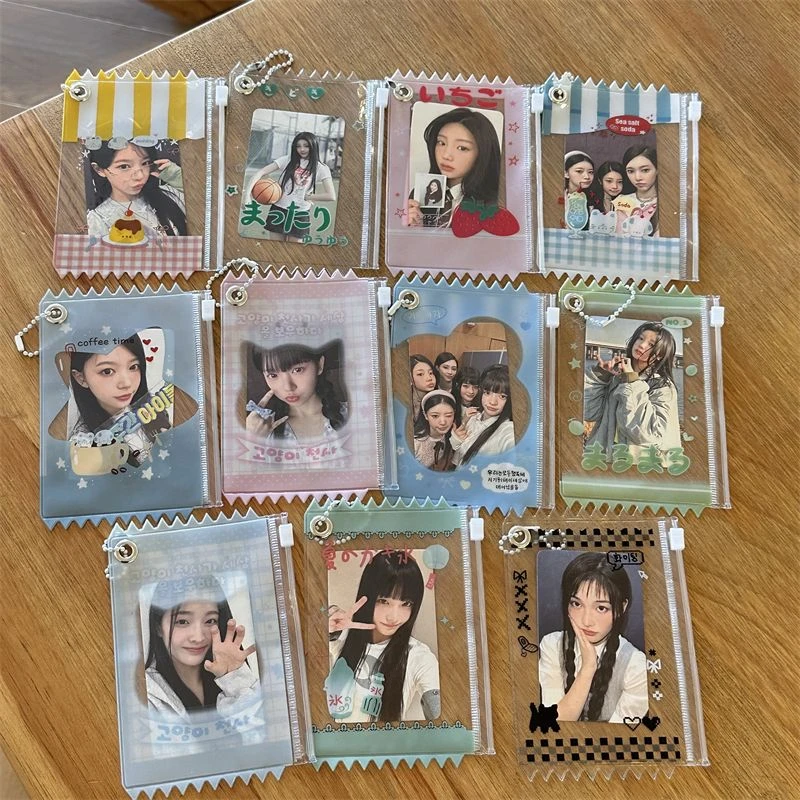 ins风高颜值3寸小卡拉链袋拍立得收纳袋吧唧袋学生校园卡公交卡套