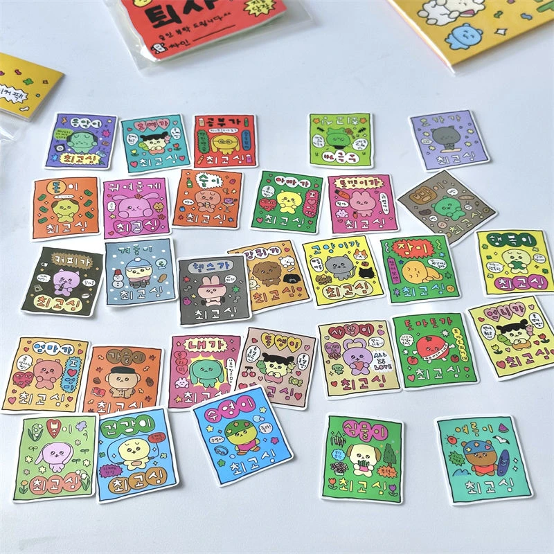 ins韩国可爱神符手账装饰手机贴纸卡片包幸运愿望实现好运贴纸包