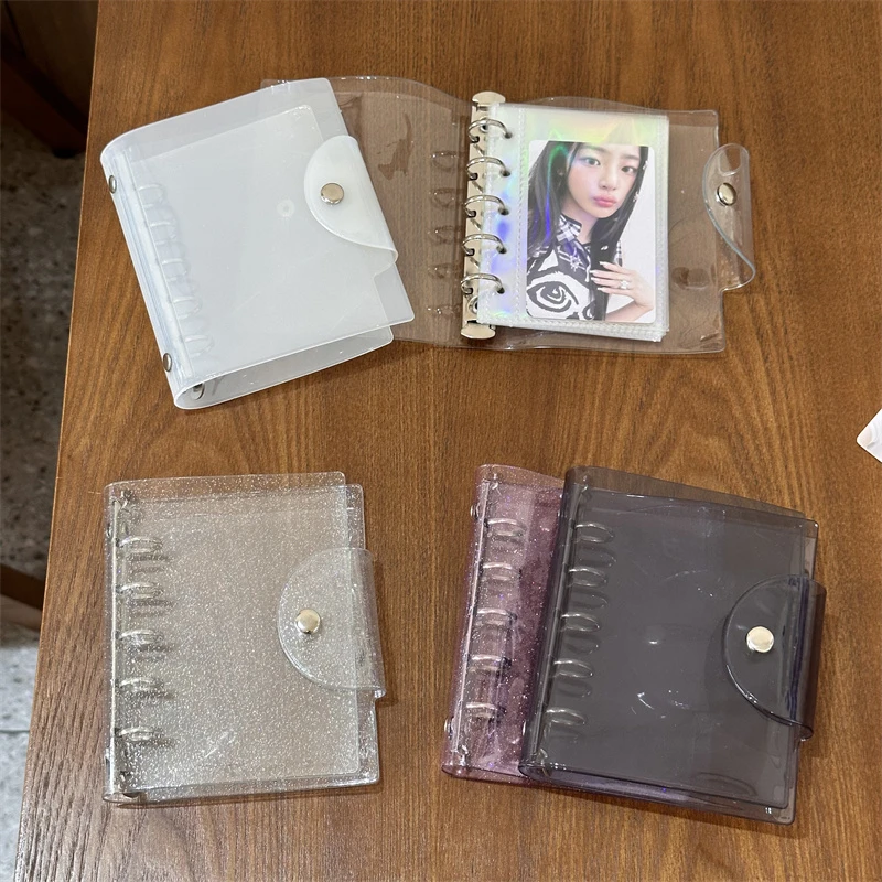 ins风原创闪闪透明m5单扣3寸拍立得相册活页本日记本手账本子卡册