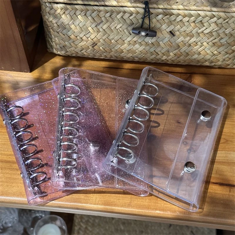 简约ins透明闪闪A7活页本双扣手账本3寸小卡小马宝莉收纳卡册卡包