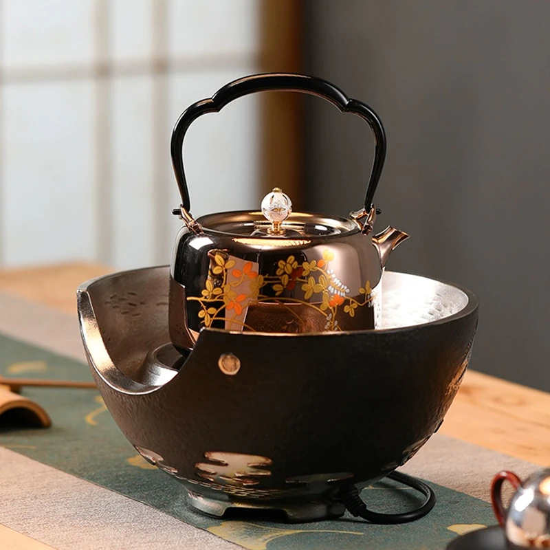 龙隐斋铁包银系列观山电陶炉家用冬日围炉茶炉小型台式静音泡茶炉