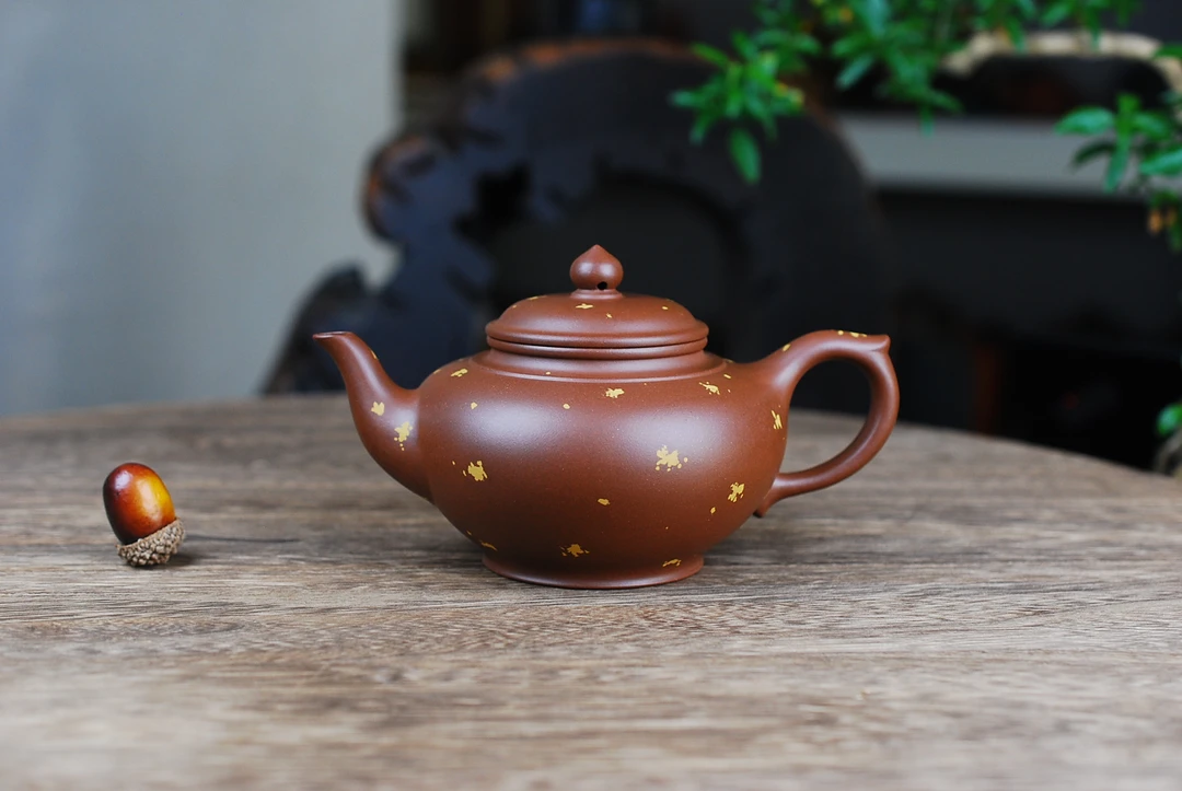 笑樱  精工 撒金炝金紫泥 270毫升 宜兴紫砂壶高端精品茶器茶壶